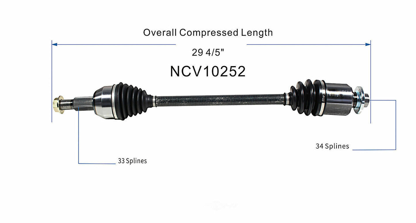 GSP North America NCV10252 CV Axle Assembly