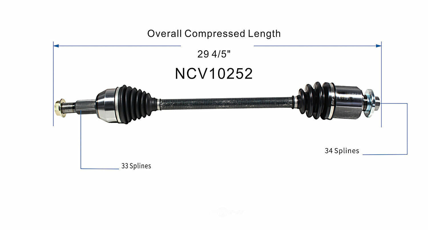 GSP North America NCV10252 CV Axle Assembly