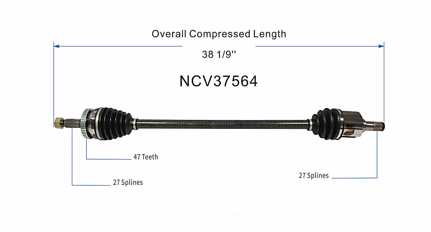GSP North America NCV37564 CV Axle Assembly