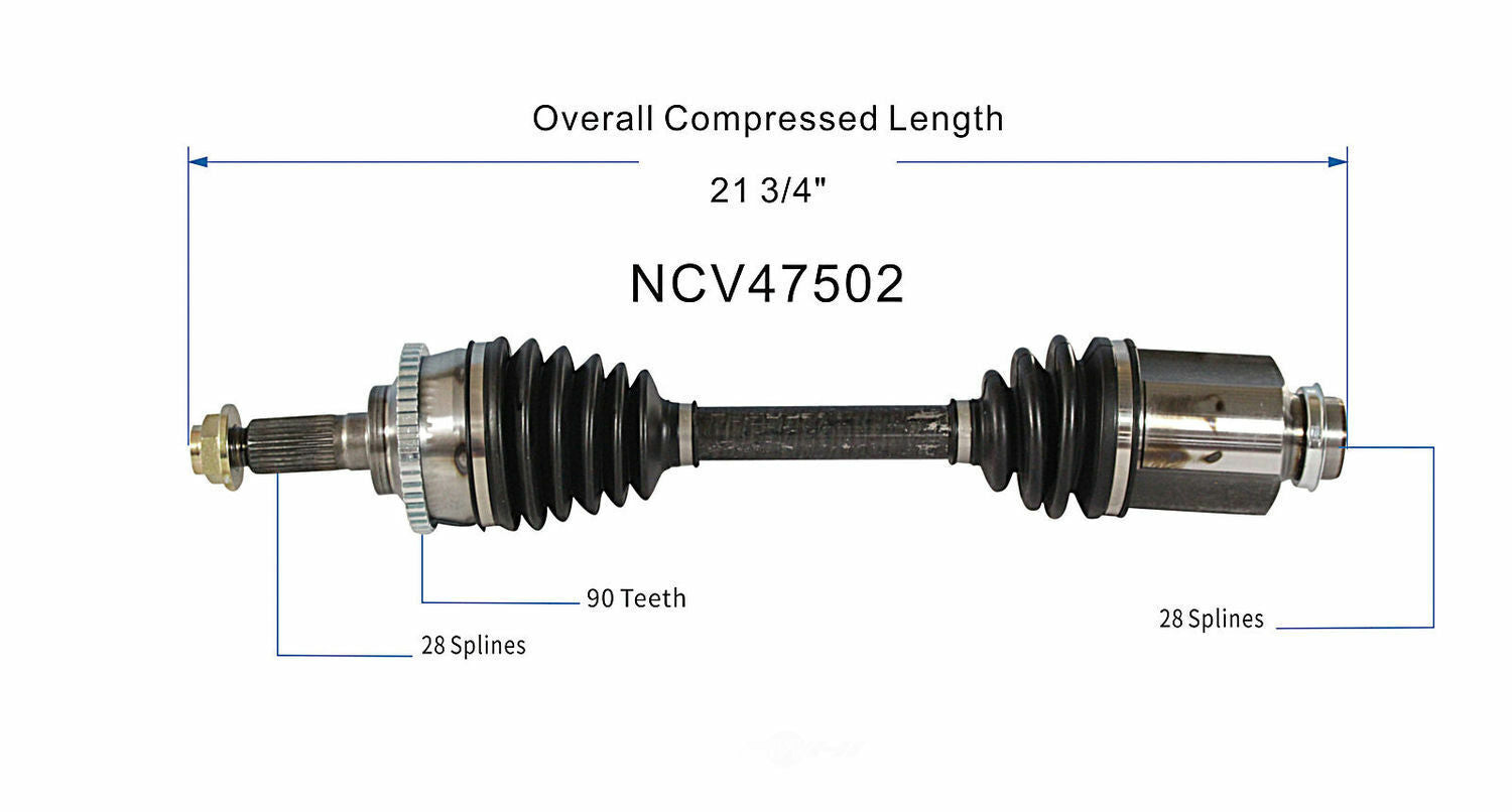 GSP North America NCV47502 CV Axle Assembly