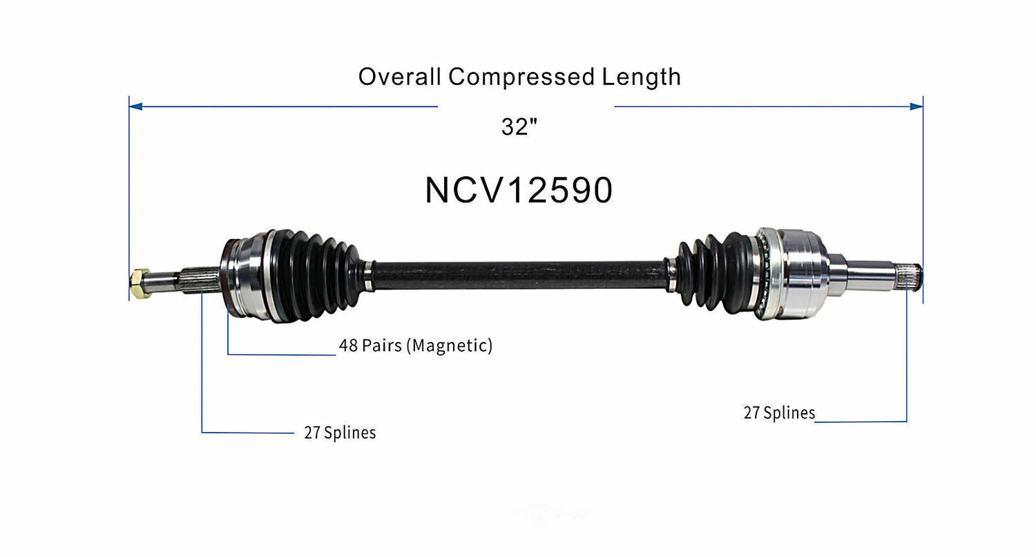 GSP North America NCV12590 CV Axle Assembly