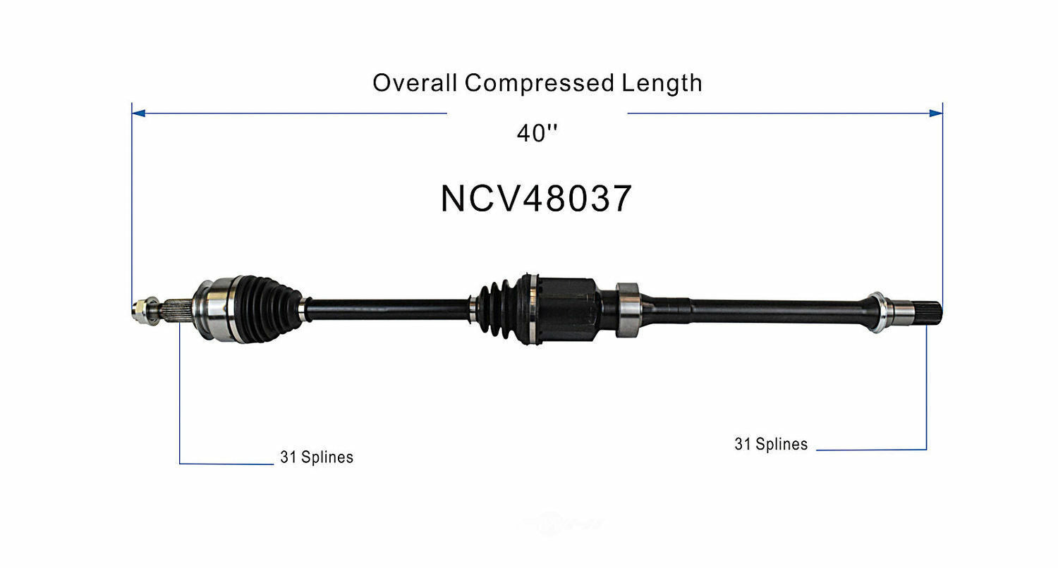 GSP North America NCV48037 CV Axle Assembly