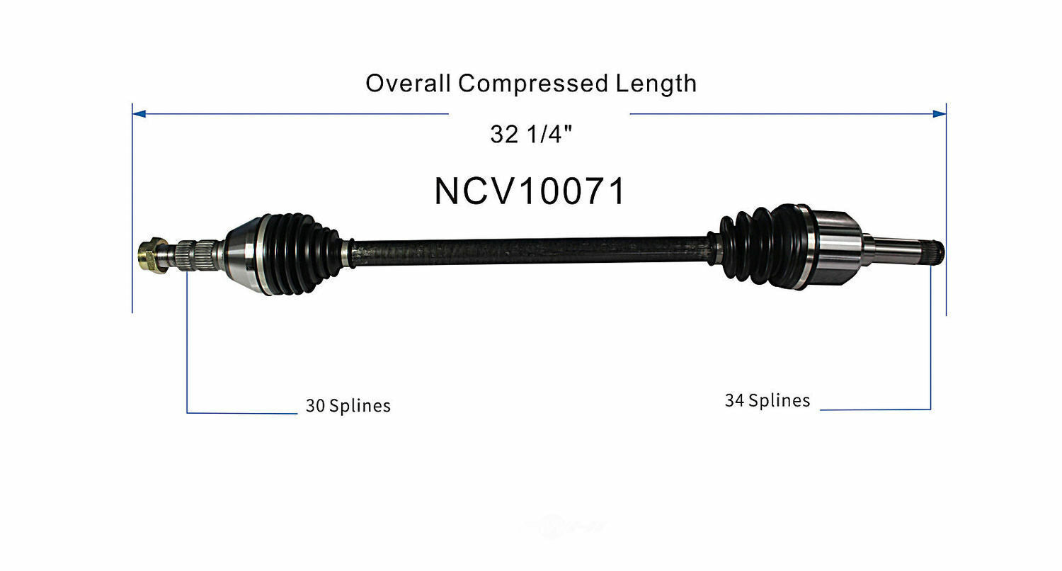 GSP North America NCV10071 CV Axle Assembly