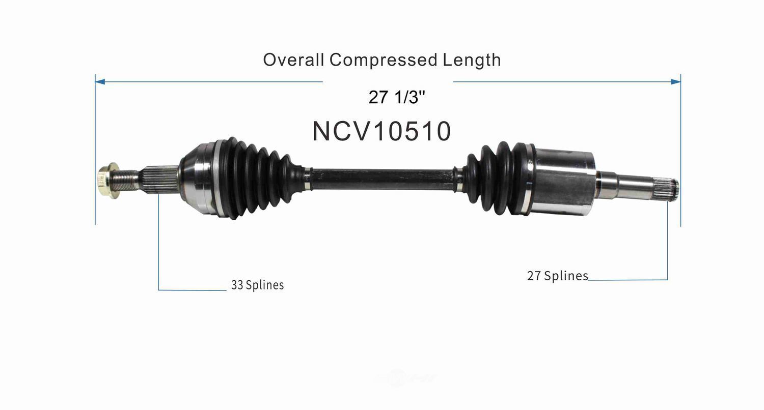 GSP North America NCV10510 CV Axle Assembly