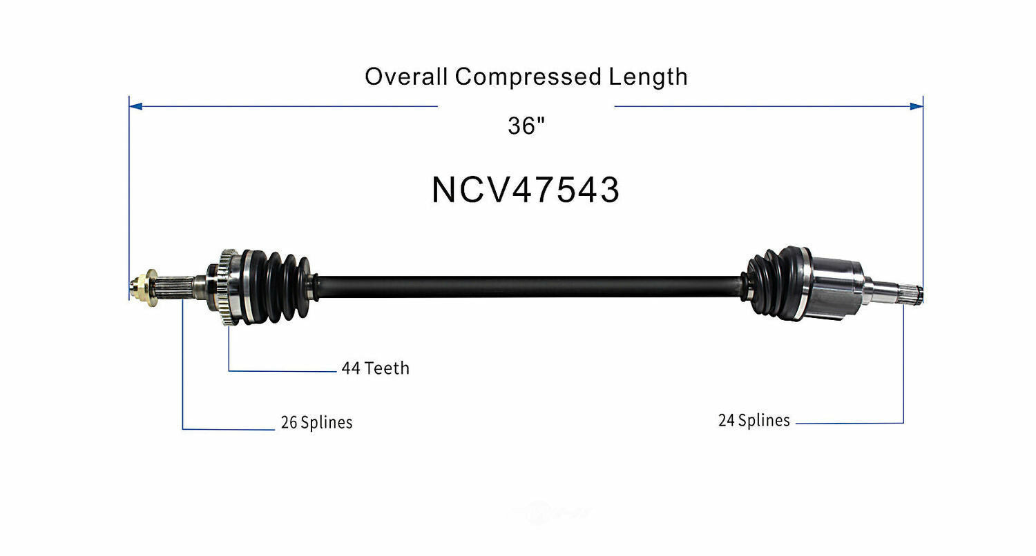 GSP North America NCV47543 CV Axle Assembly