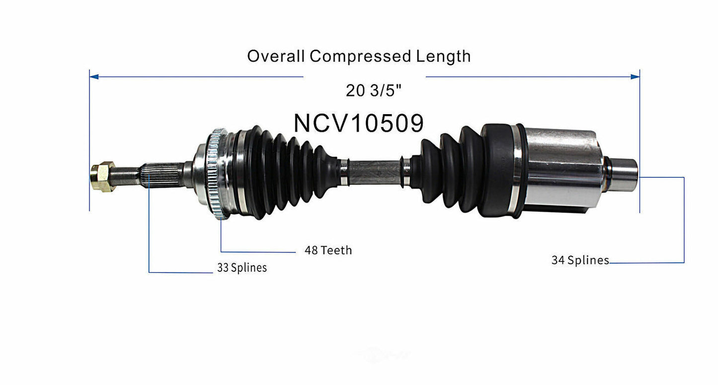 GSP North America NCV10509 CV Axle Assembly