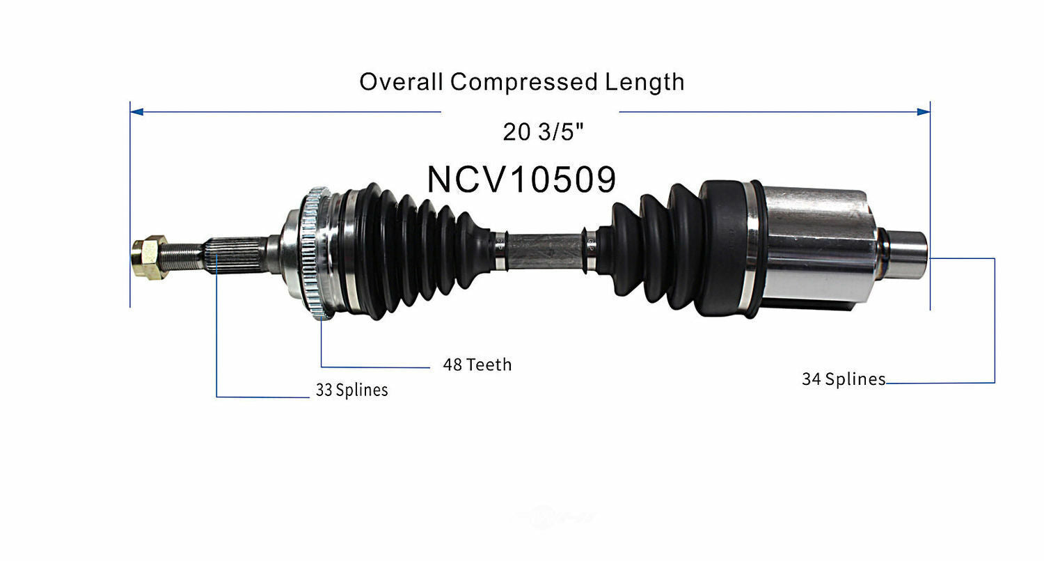 GSP North America NCV10509 CV Axle Assembly