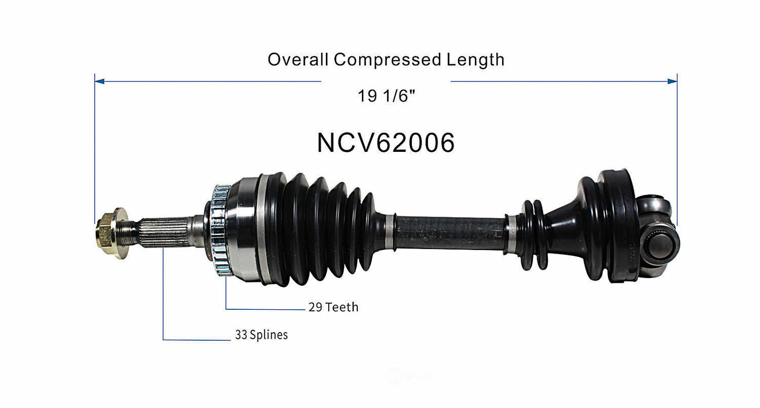 GSP North America NCV62006 CV Axle Assembly