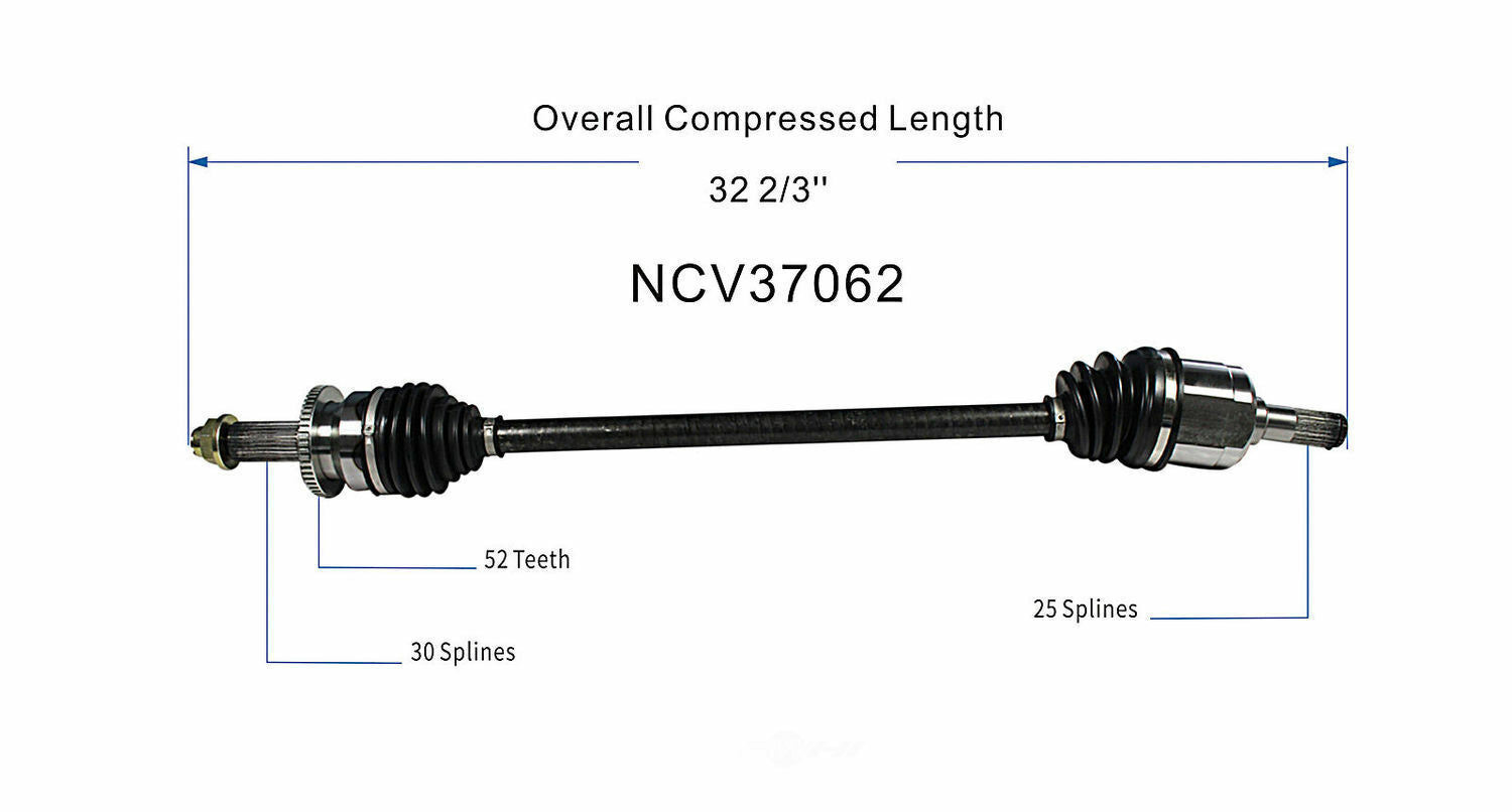 GSP North America NCV37062 CV Axle Assembly