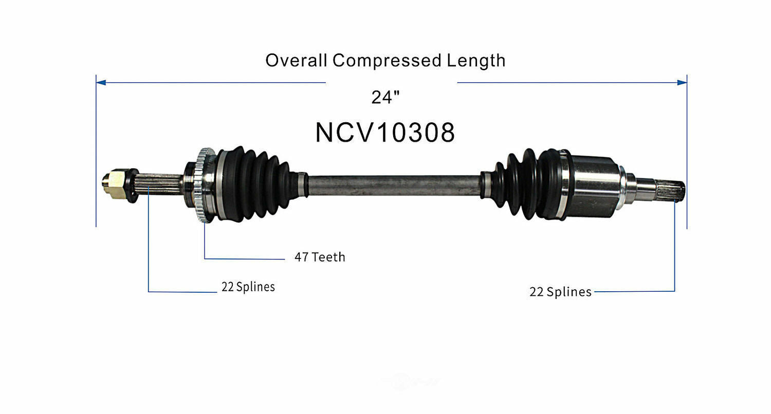 GSP North America NCV10308 CV Axle Assembly