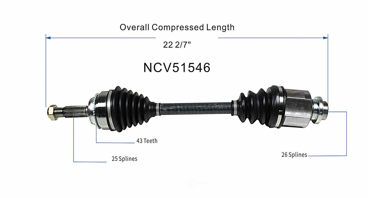GSP North America NCV51546 CV Axle Assembly