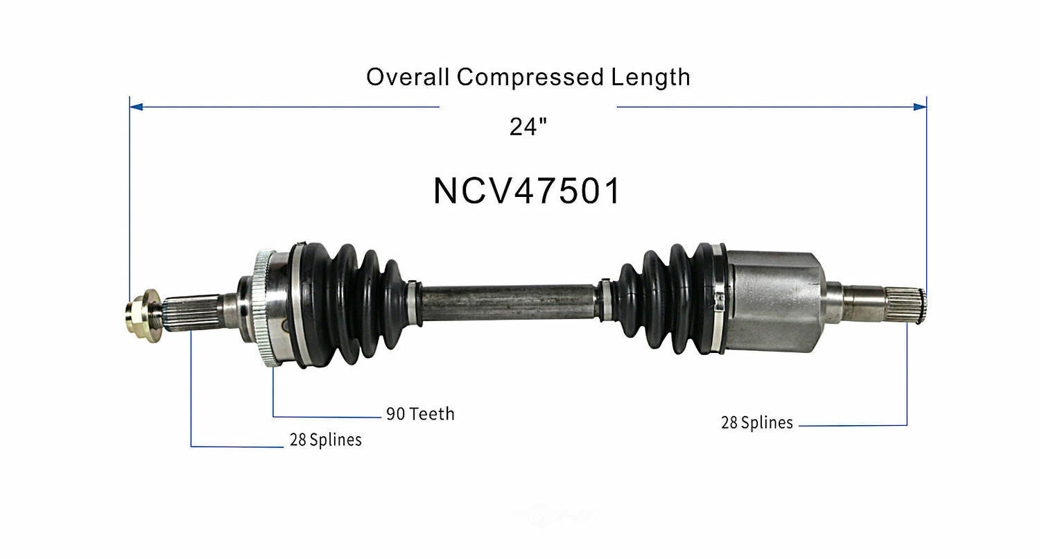 GSP North America NCV47501 CV Axle Assembly