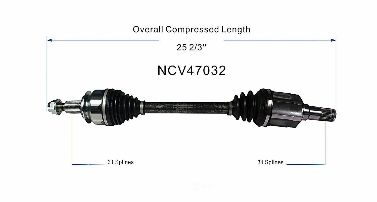 GSP North America NCV47032 CV Axle Assembly