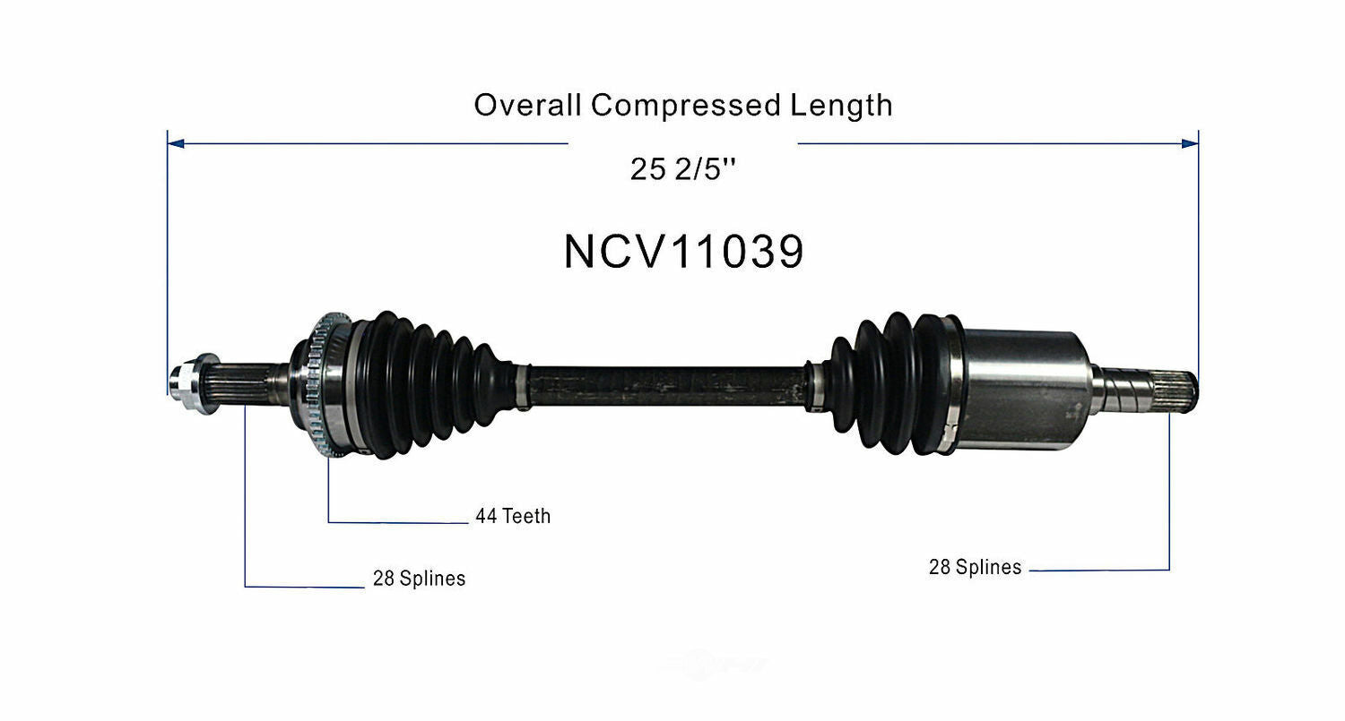 GSP North America NCV11039 CV Axle Assembly