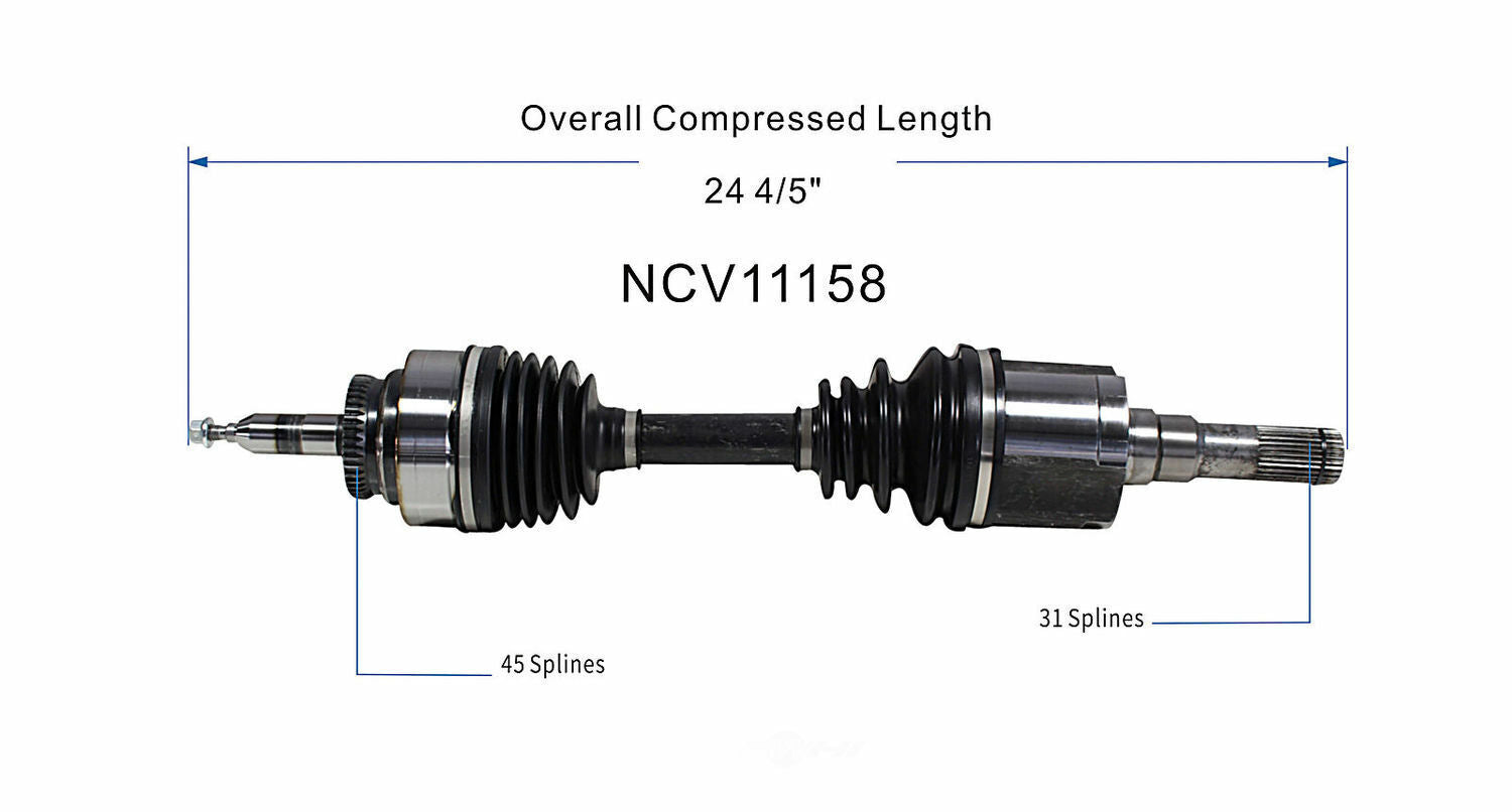 GSP North America NCV11158 CV Axle Assembly