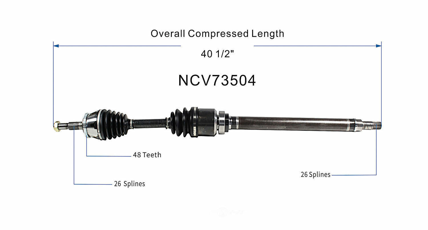 GSP North America NCV73504 CV Axle Assembly