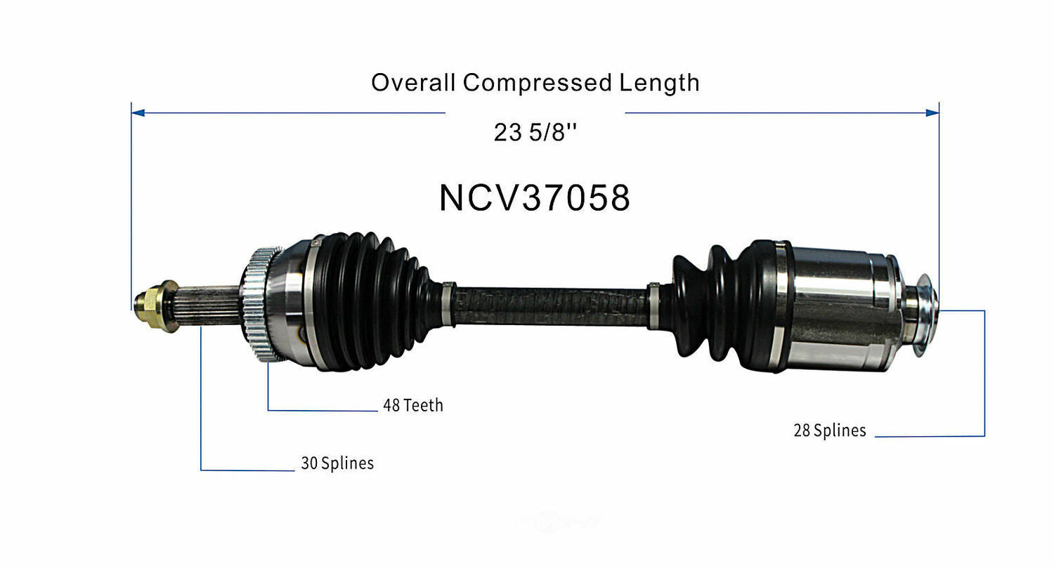 GSP North America NCV37058 CV Axle Assembly