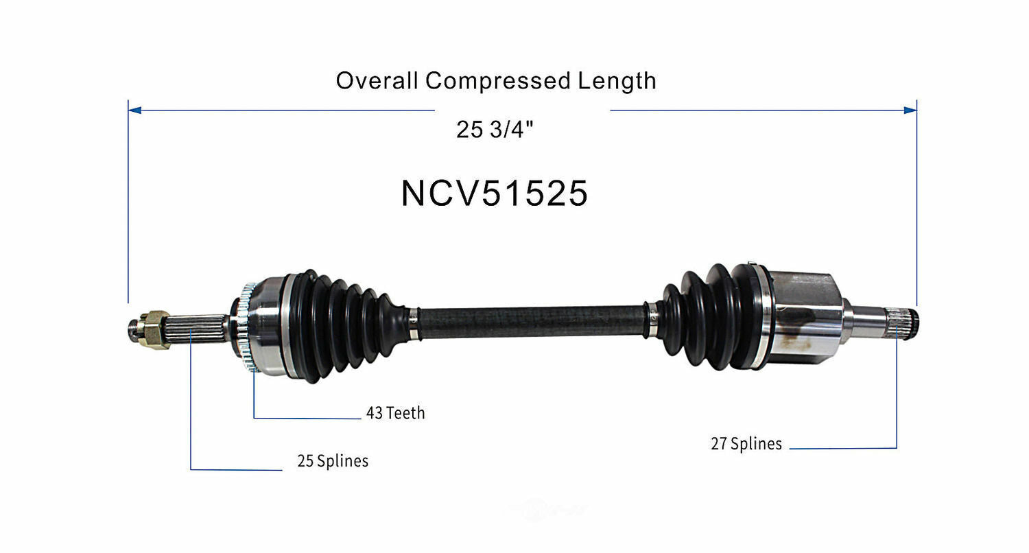 GSP North America NCV51525 CV Axle Assembly