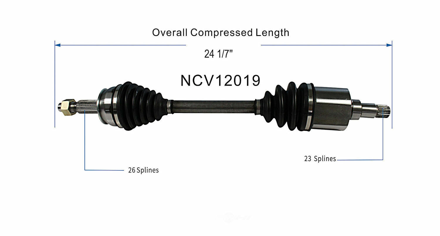 GSP North America NCV12019 CV Axle Assembly