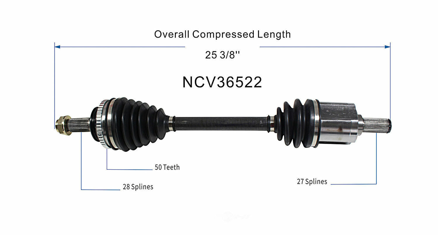 GSP North America NCV36522 CV Axle Assembly