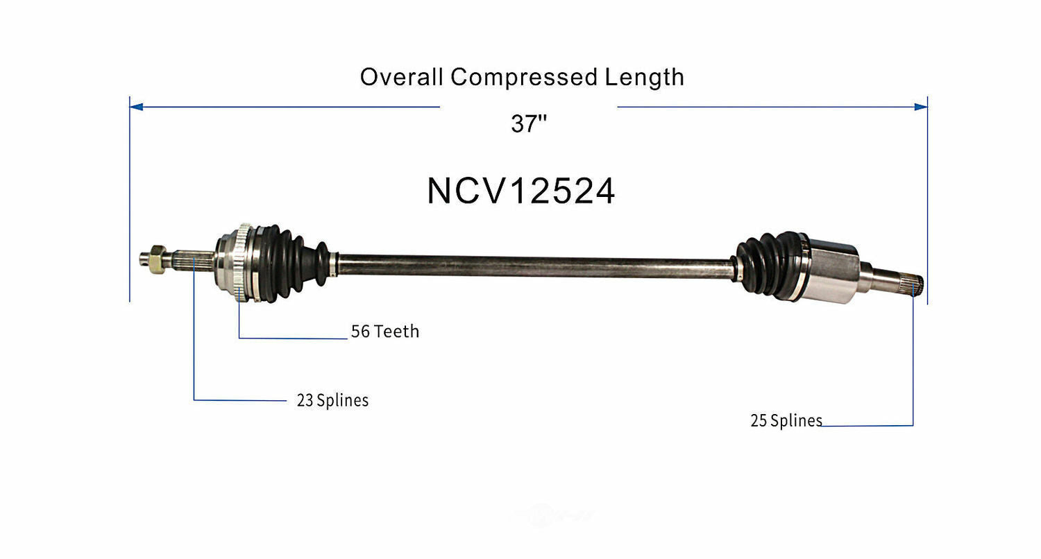 GSP North America NCV12524 CV Axle Assembly