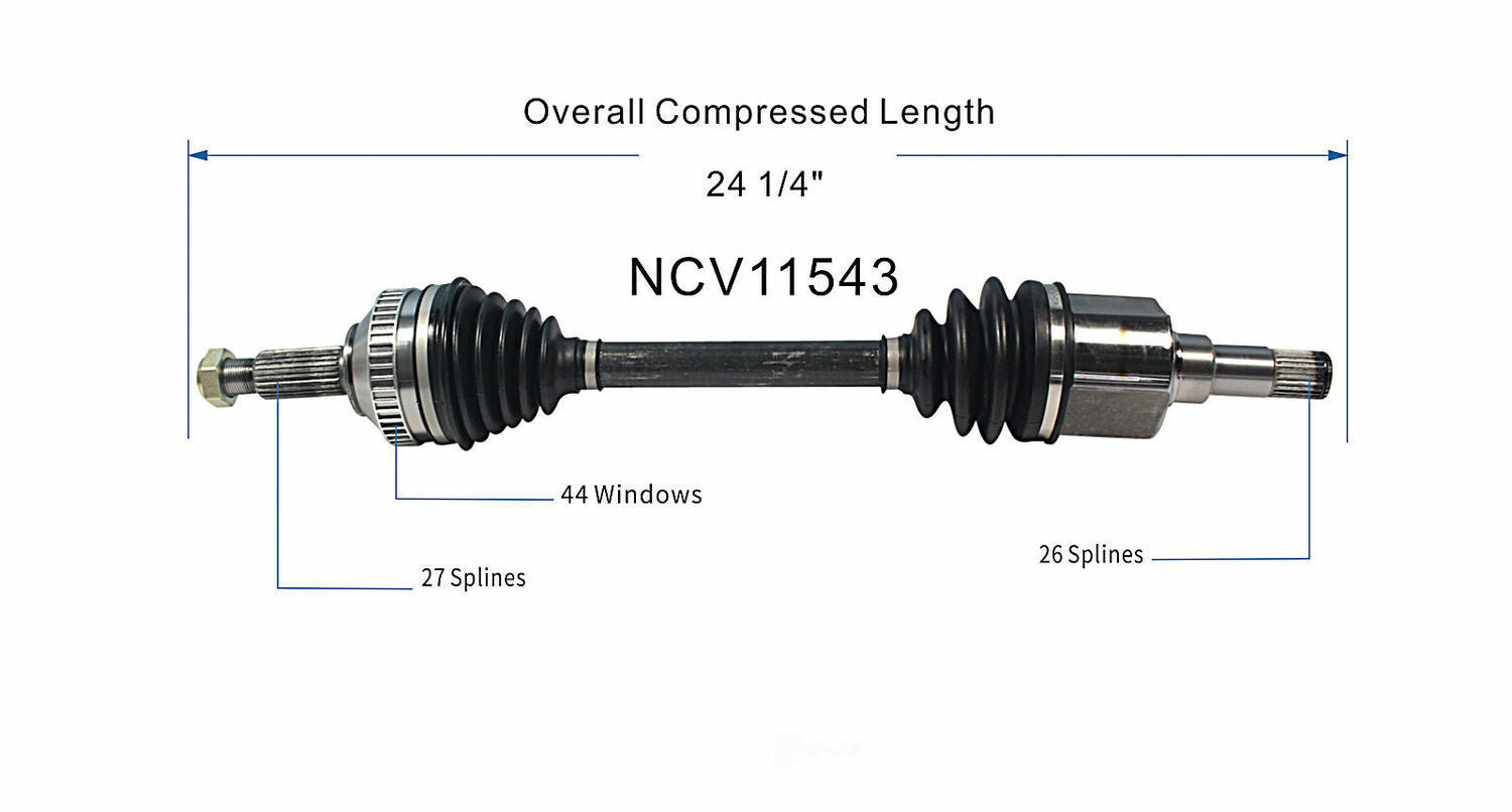 GSP North America NCV11543 CV Axle Assembly