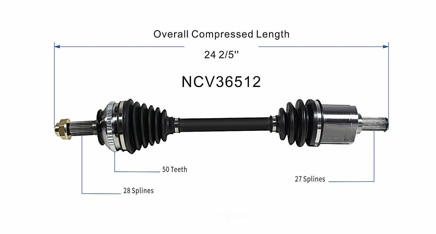 GSP North America NCV36512 CV Axle Assembly