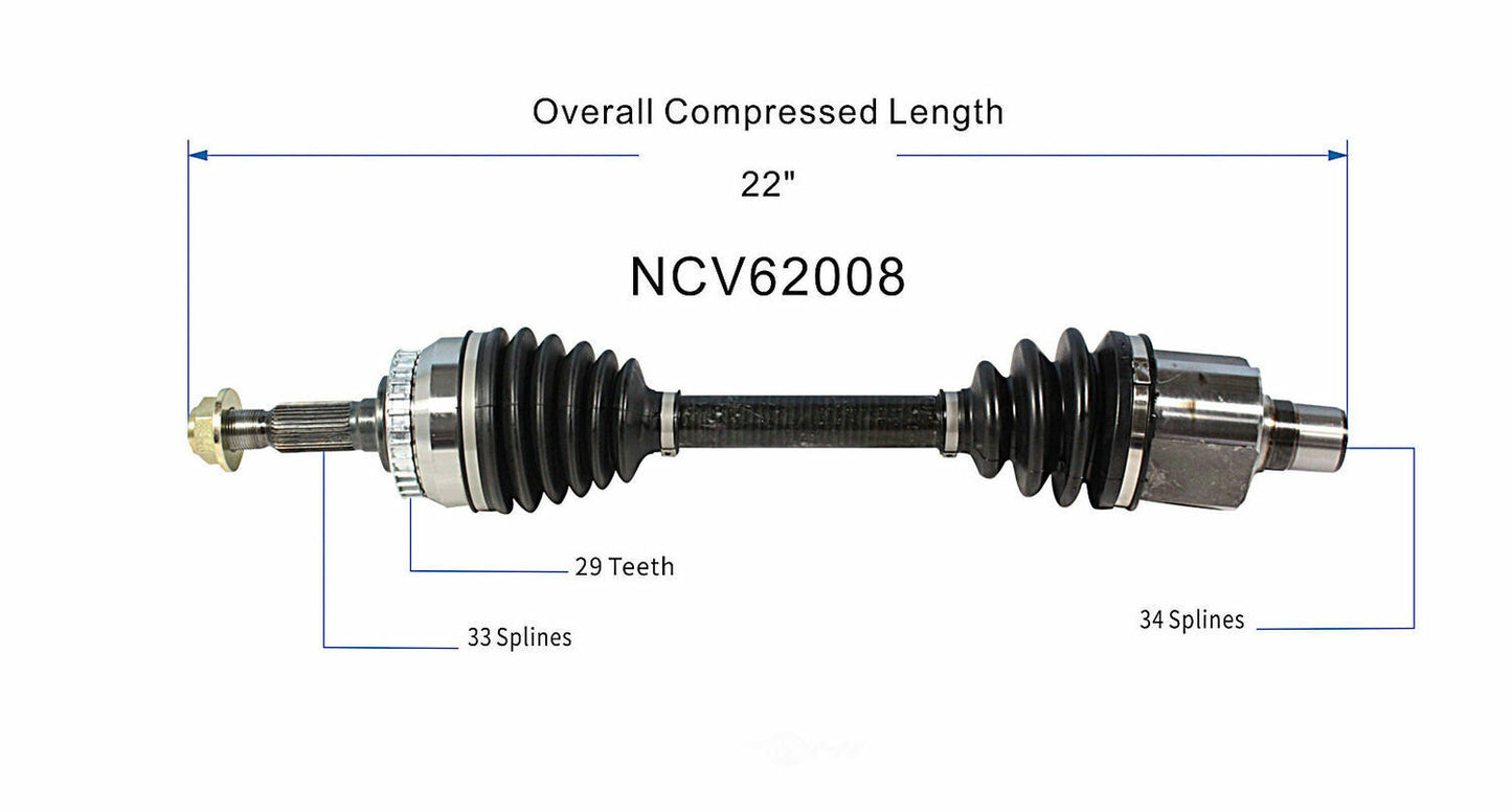GSP North America NCV62008 CV Axle Assembly