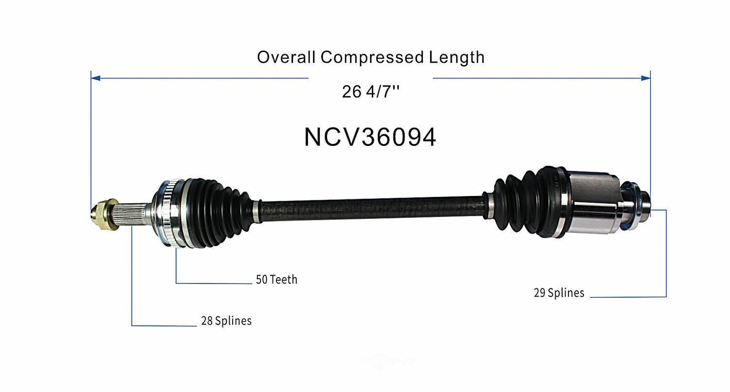 GSP North America NCV36094 CV Axle Assembly