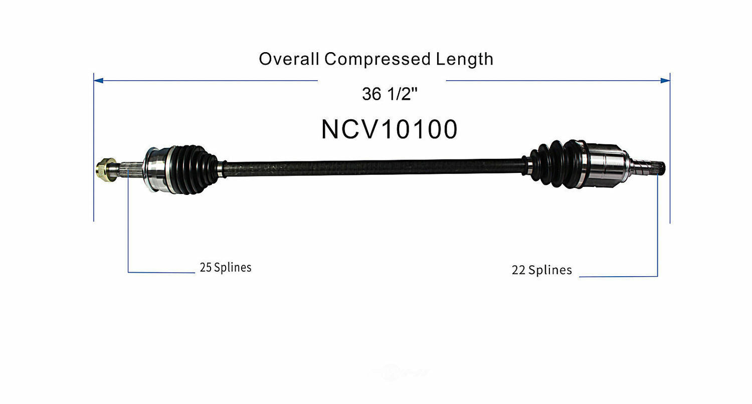 GSP North America NCV10100 CV Axle Assembly