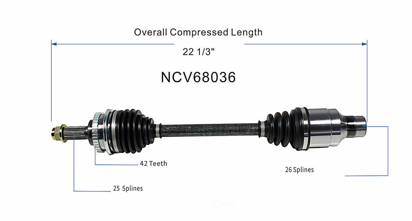 GSP North America NCV68036 CV Axle Assembly