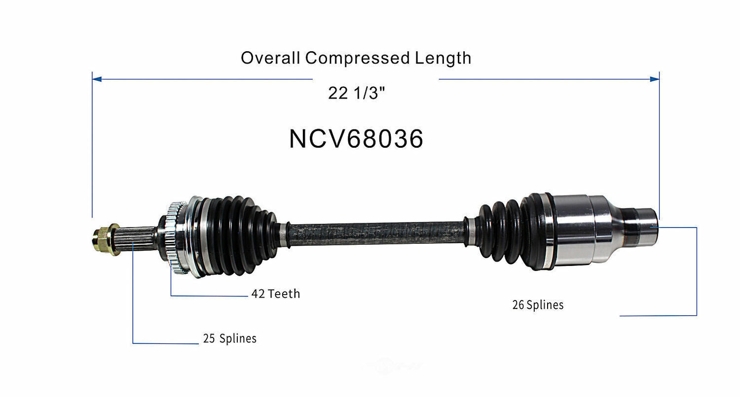 GSP North America NCV68036 CV Axle Assembly