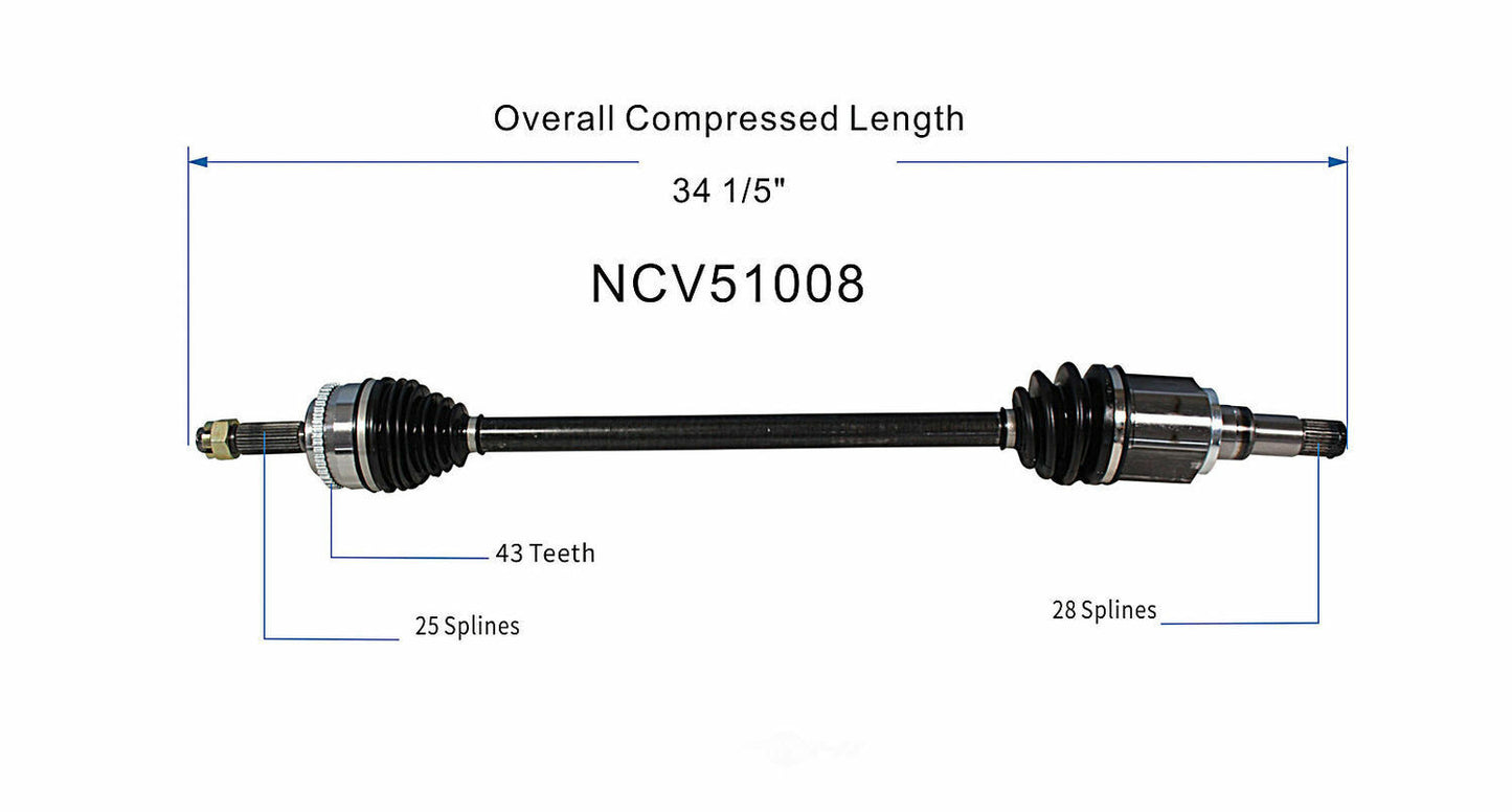 GSP North America NCV51008 CV Axle Assembly