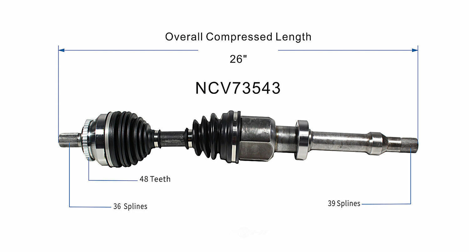GSP North America NCV73543 CV Axle Assembly