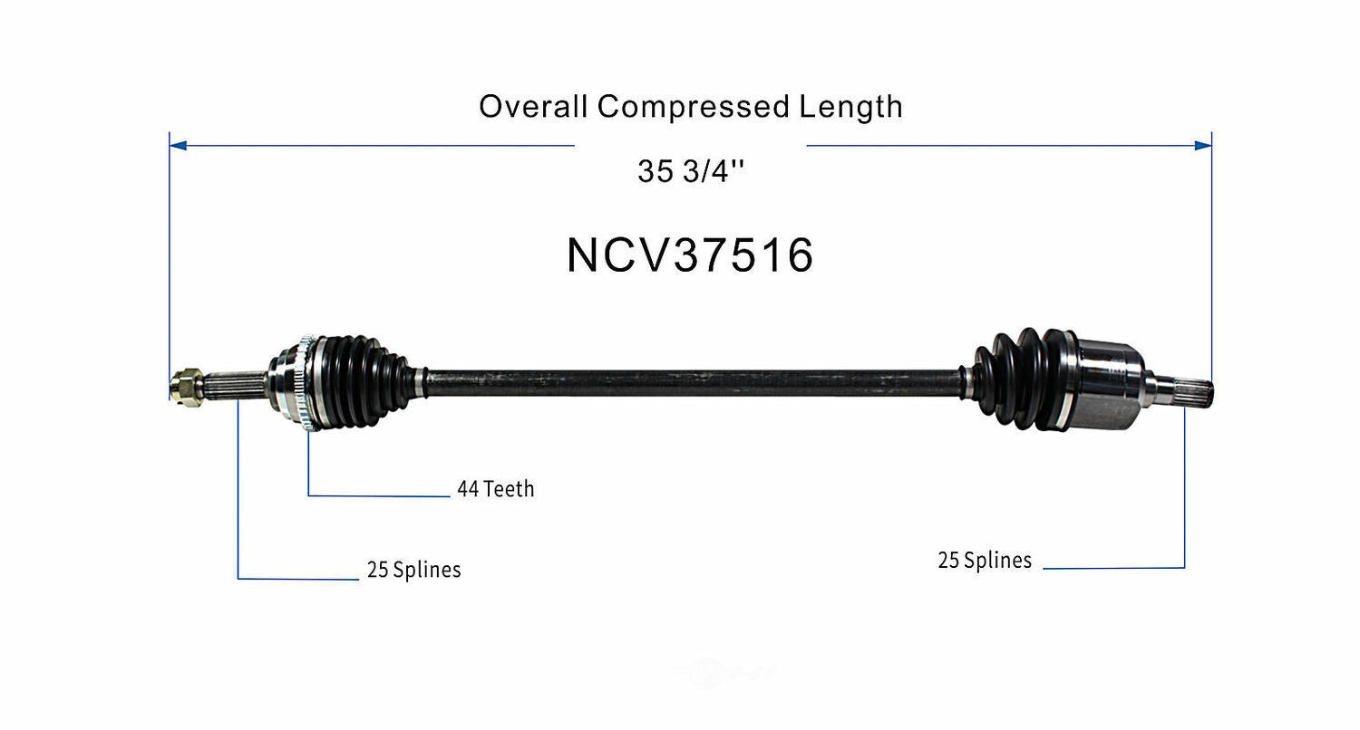 GSP North America NCV37516 CV Axle Assembly