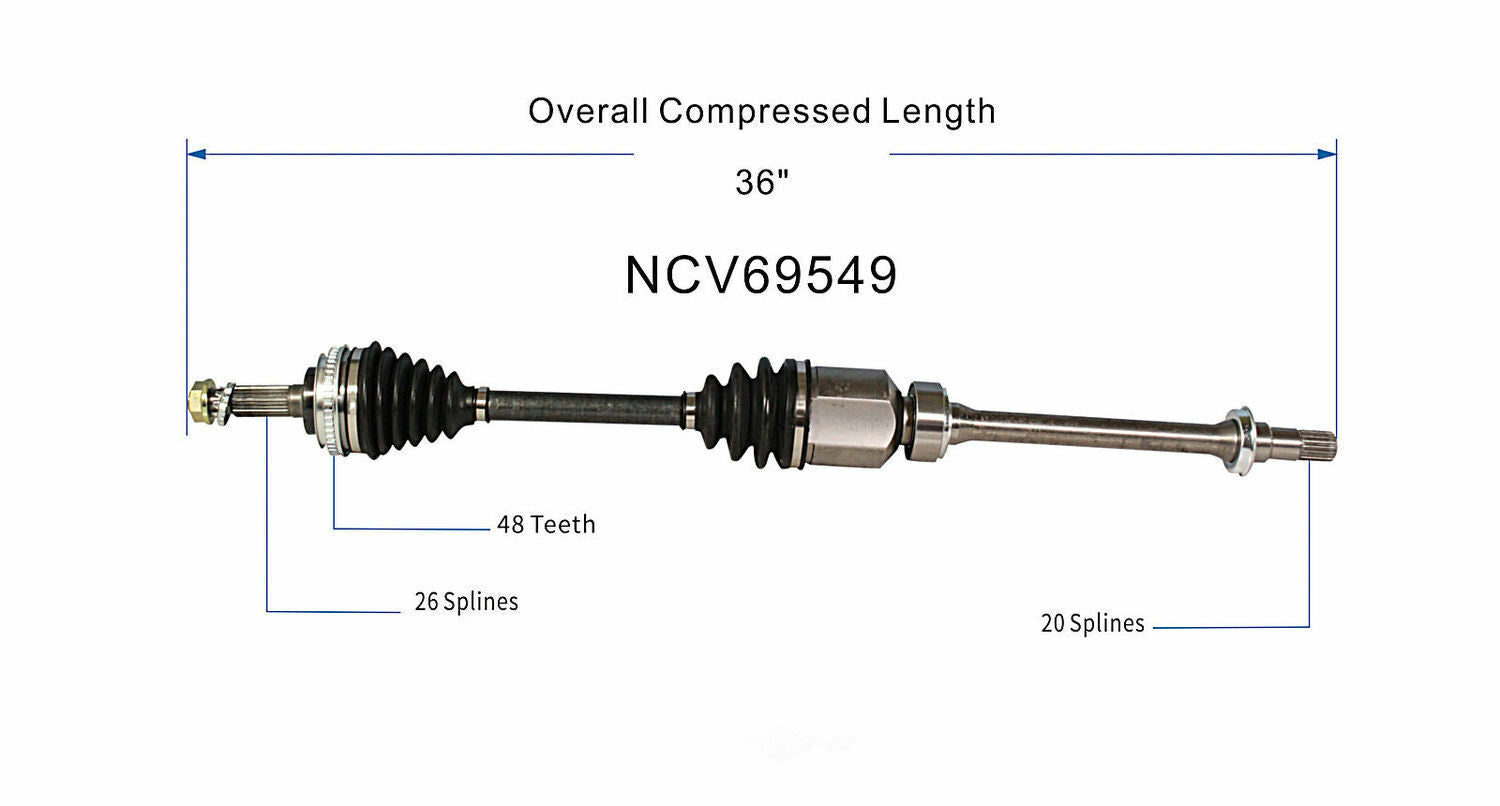 GSP North America NCV69549 CV Axle Assembly