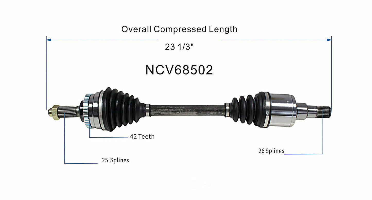 GSP North America NCV68502 CV Axle Assembly