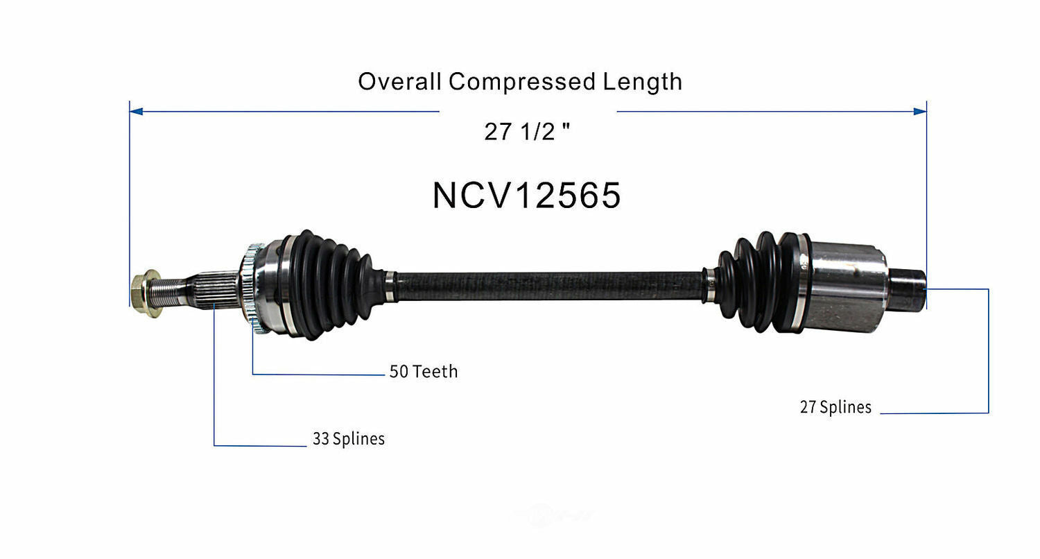 GSP North America NCV12565 CV Axle Assembly