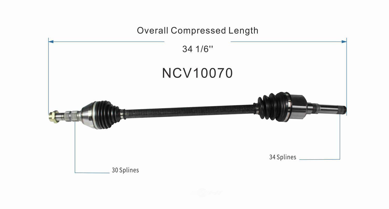 GSP North America NCV10070 CV Axle Assembly