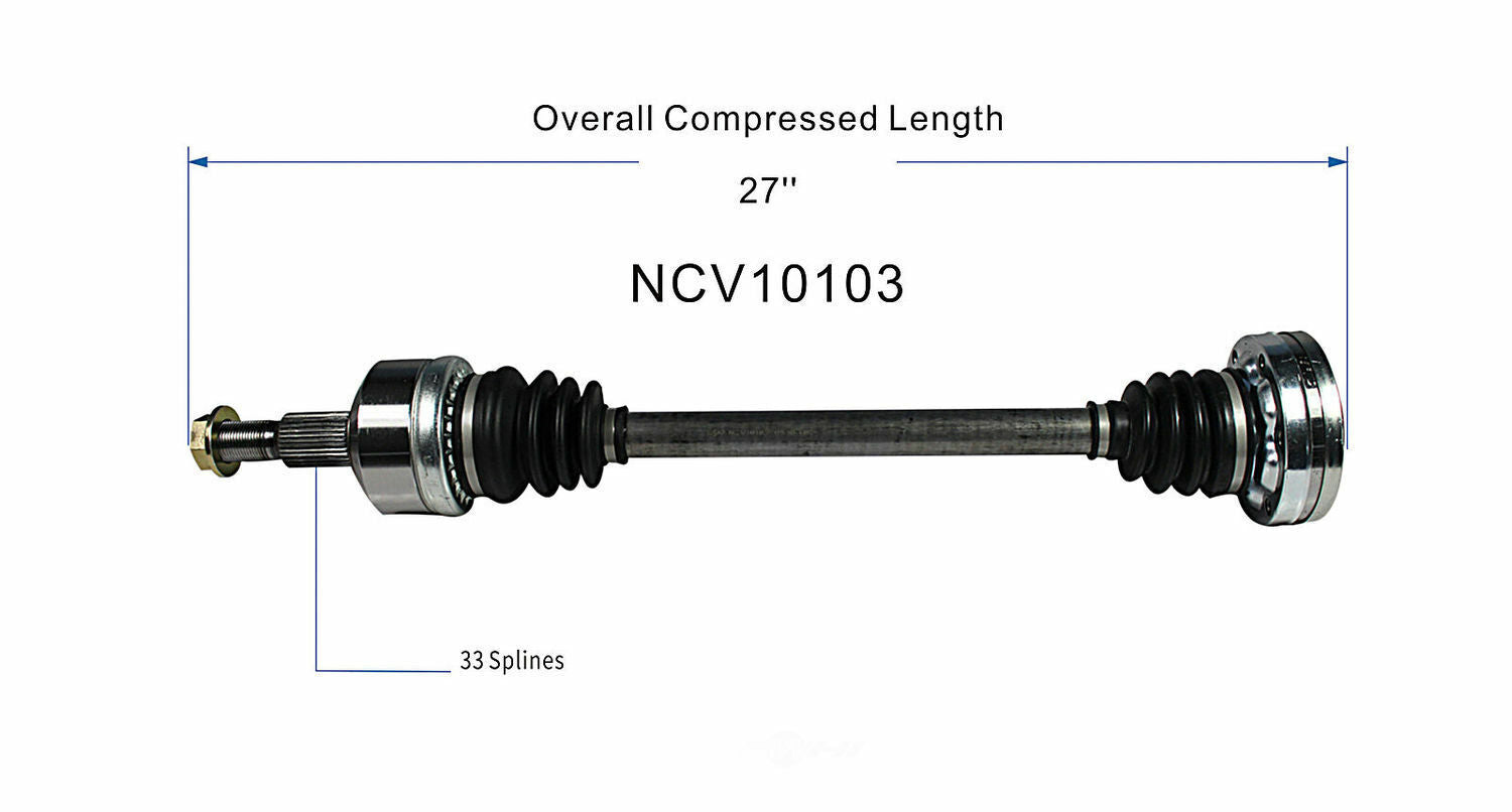 GSP North America NCV10103 CV Axle Assembly