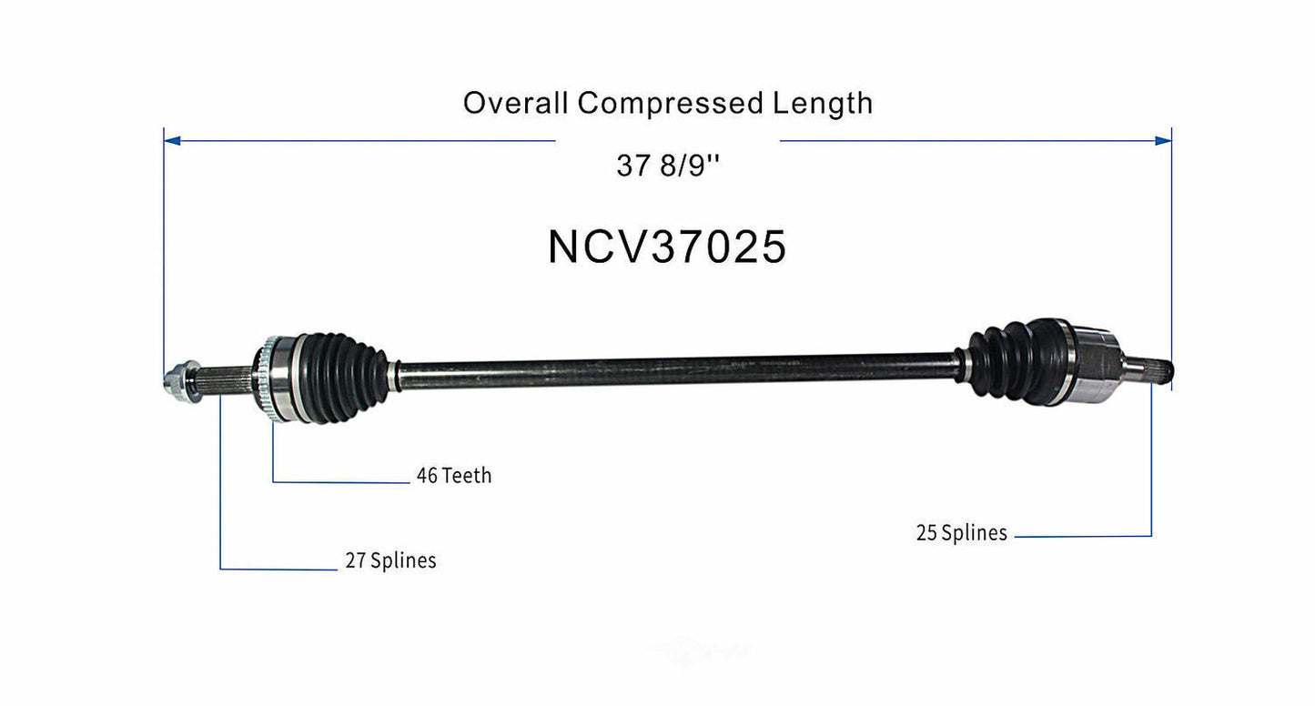 GSP North America NCV37025 CV Axle Assembly