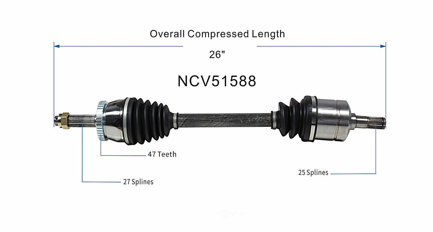 GSP North America NCV51588 CV Axle Assembly