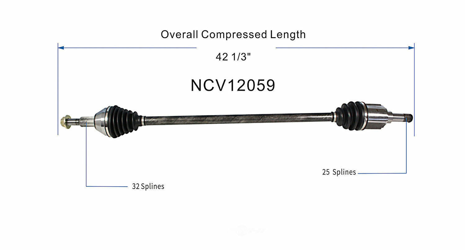 GSP North America NCV12059 CV Axle Assembly