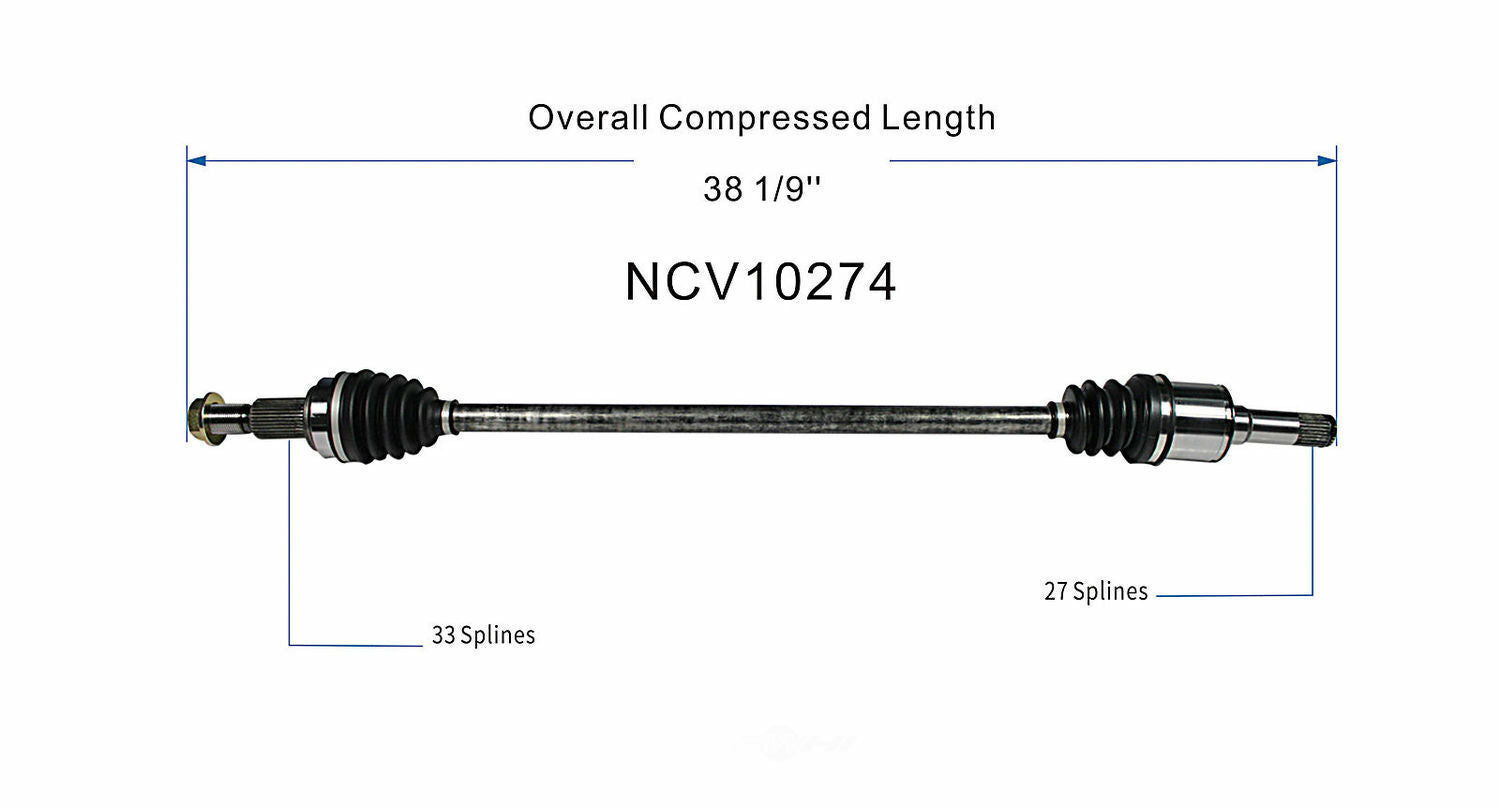 GSP North America NCV10274 CV Axle Assembly