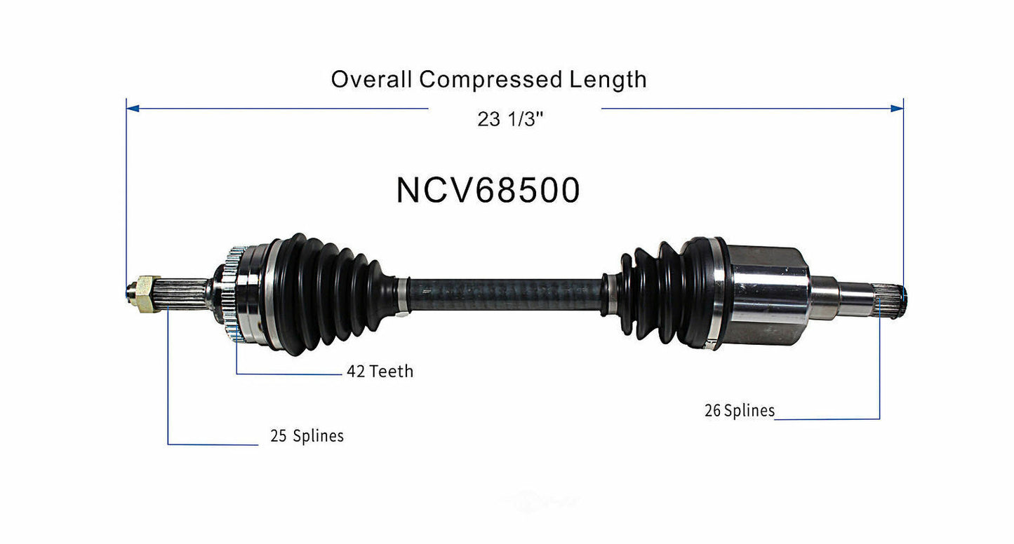 GSP North America NCV68500 CV Axle Assembly