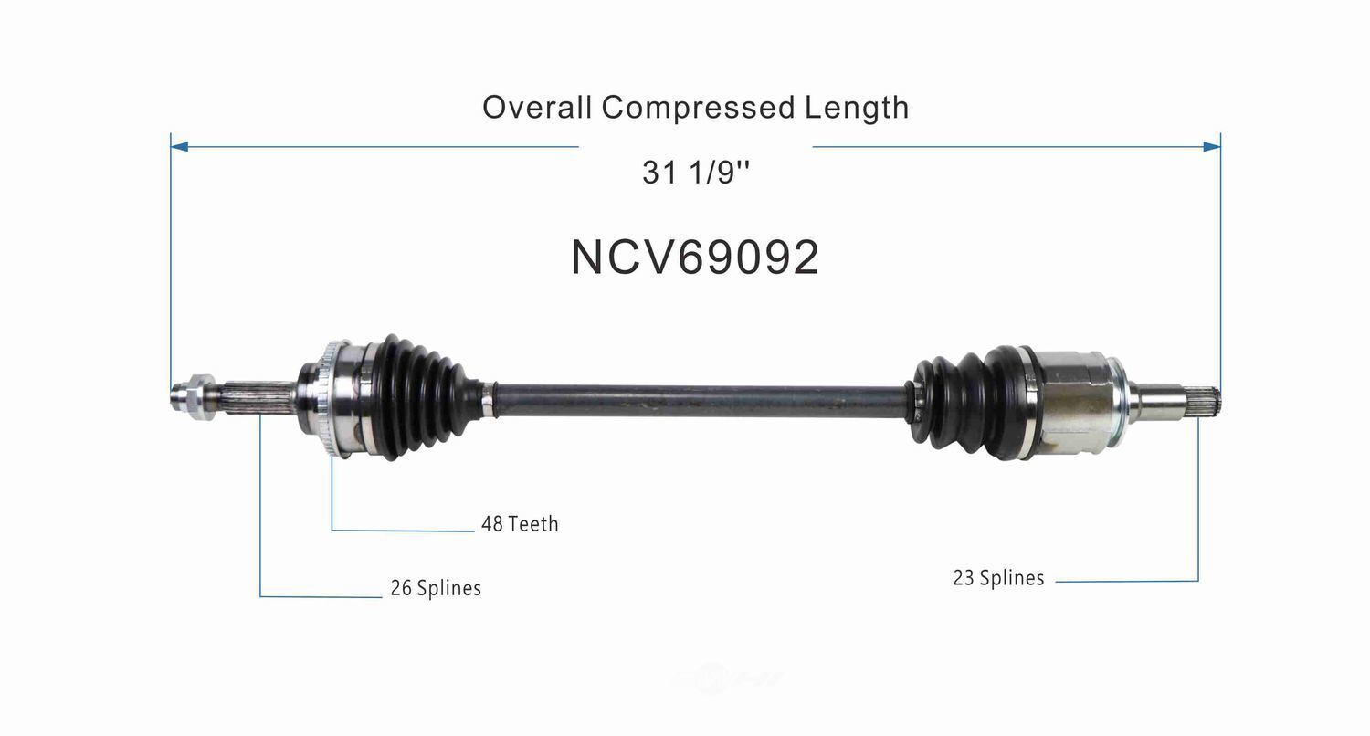 GSP North America NCV69092 CV Axle Assembly