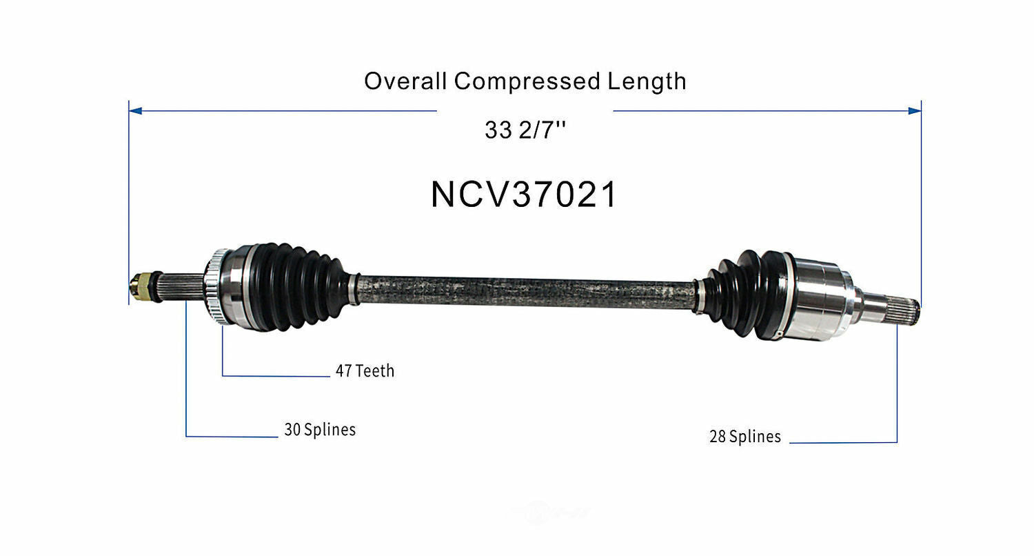 GSP North America NCV37021 CV Axle Assembly