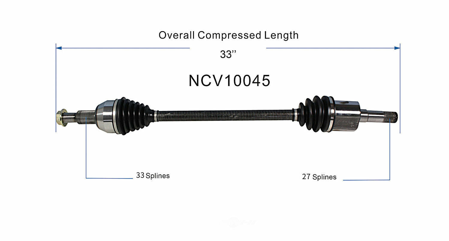 GSP North America NCV10045 CV Axle Assembly