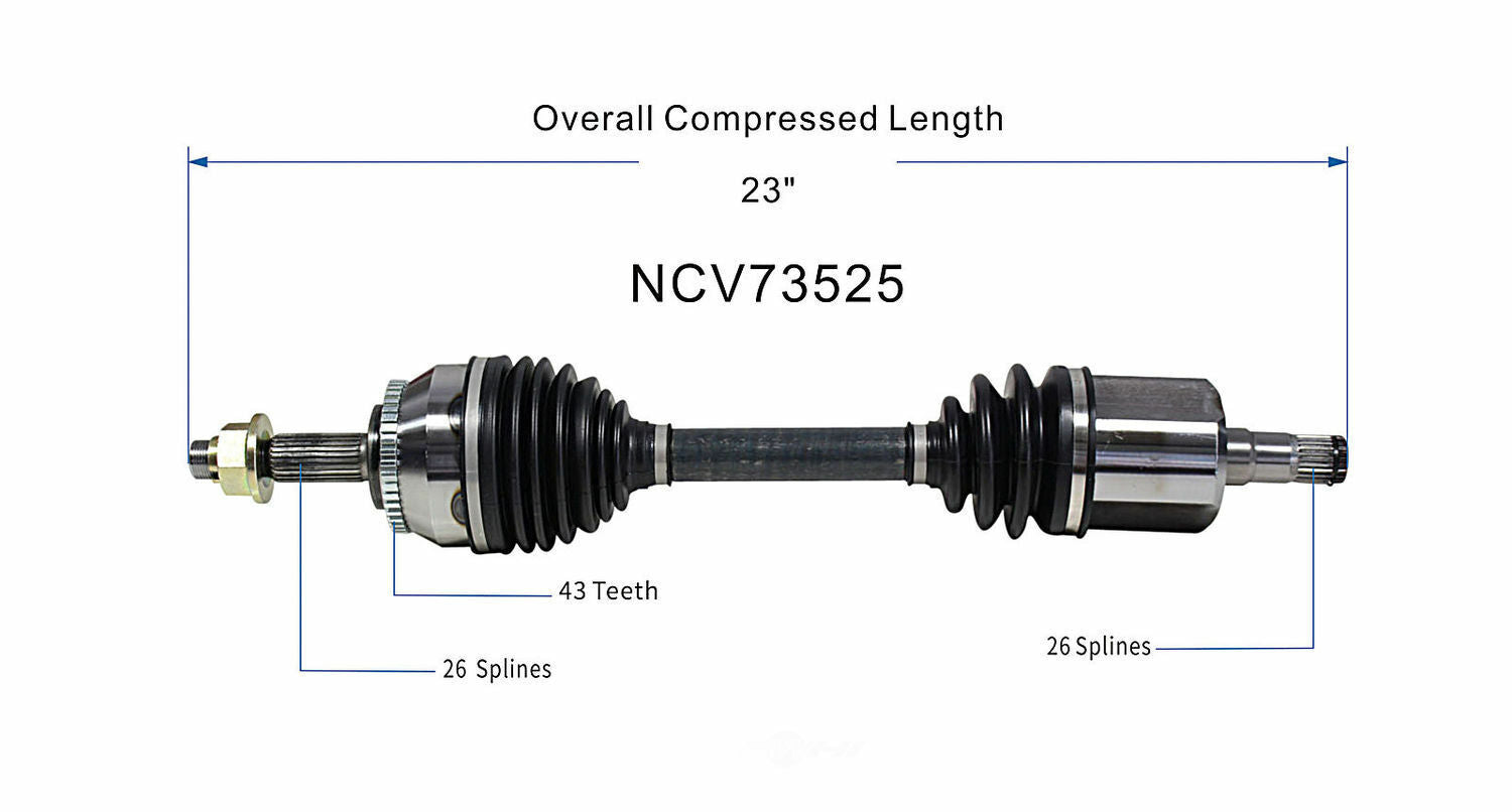 GSP North America NCV73525 CV Axle Assembly