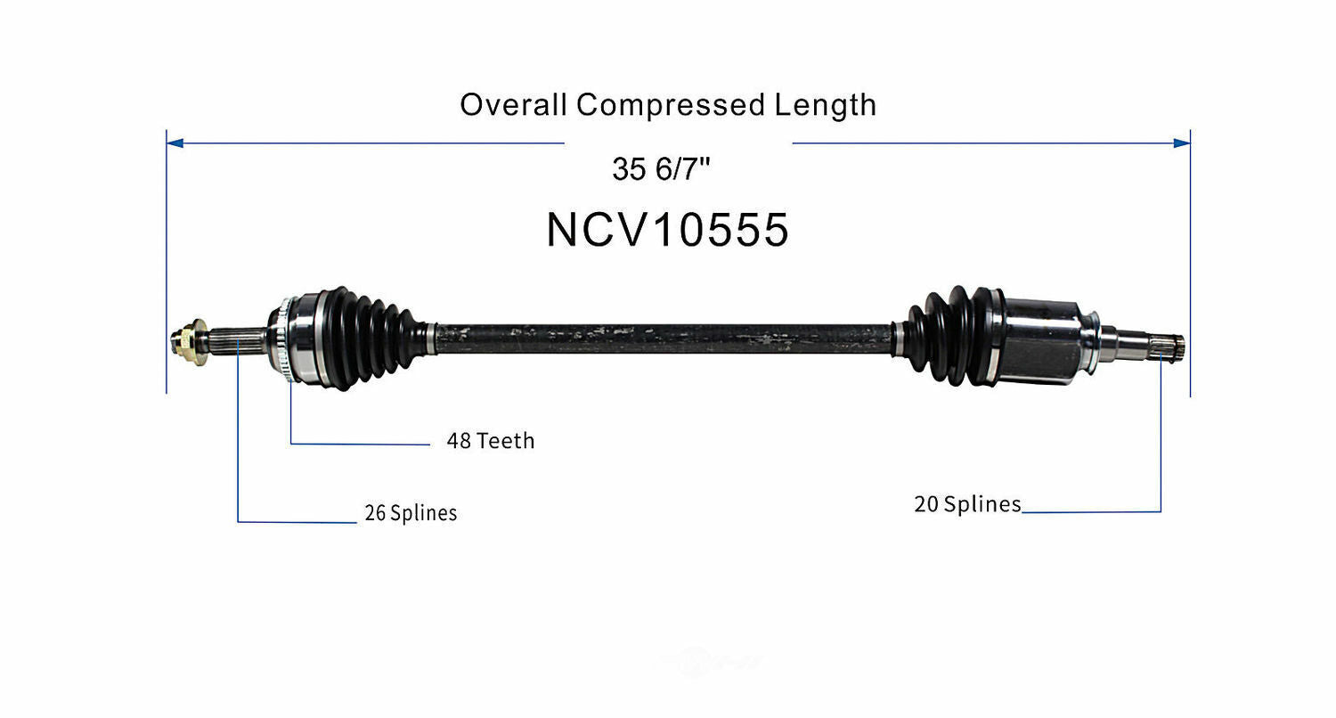 GSP North America NCV10555 CV Axle Assembly